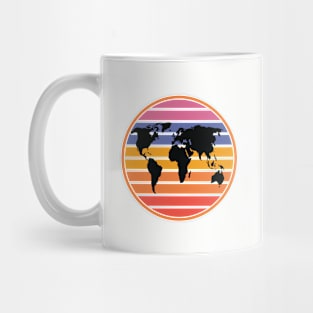 Earth Day Retro Vintage Planet Orange Outline April 22 Mug